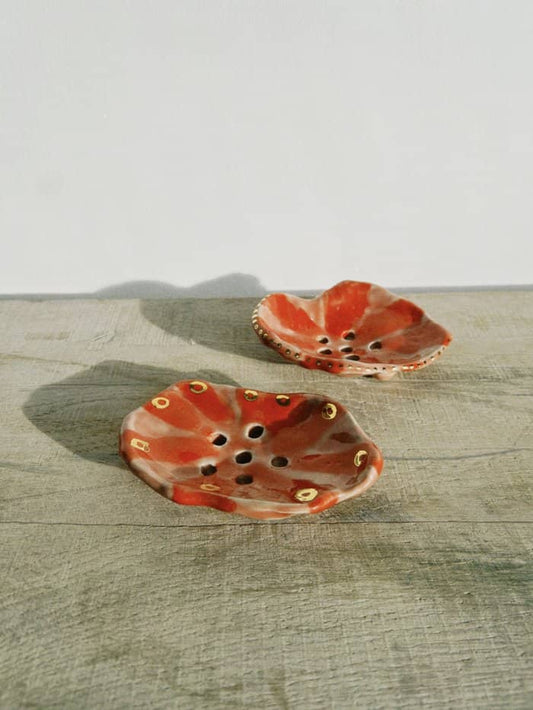 Rosita Gold Soap Dish with Gold Lustre Dots - Daisy Witch Club