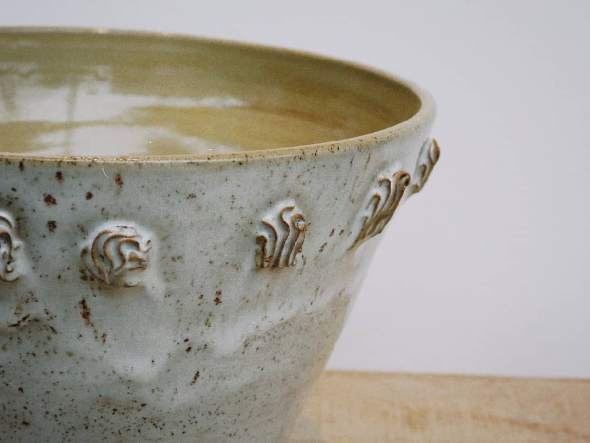 Biscuit Flared Fruit Bowl ft shells - Daisy Witch Club