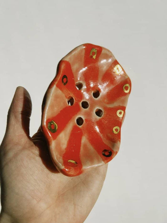 Rosita Gold Soap Dish with Gold Lustre Circles - Daisy Witch Club