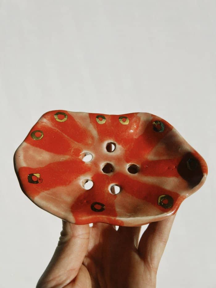 Rosita Gold Soap Dish with Gold Lustre Circles - Daisy Witch Club