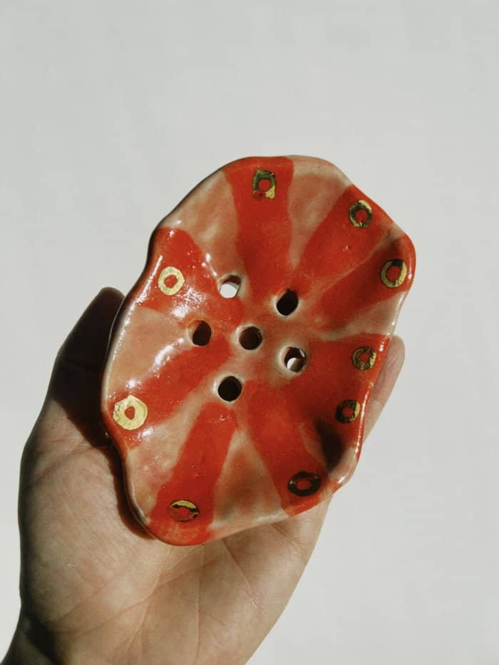 Rosita Gold Soap Dish with Gold Lustre Circles - Daisy Witch Club