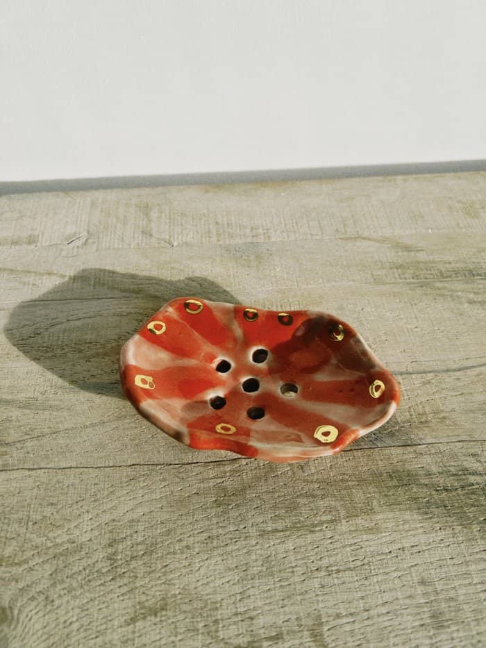 Rosita Gold Soap Dish with Gold Lustre Circles - Daisy Witch Club
