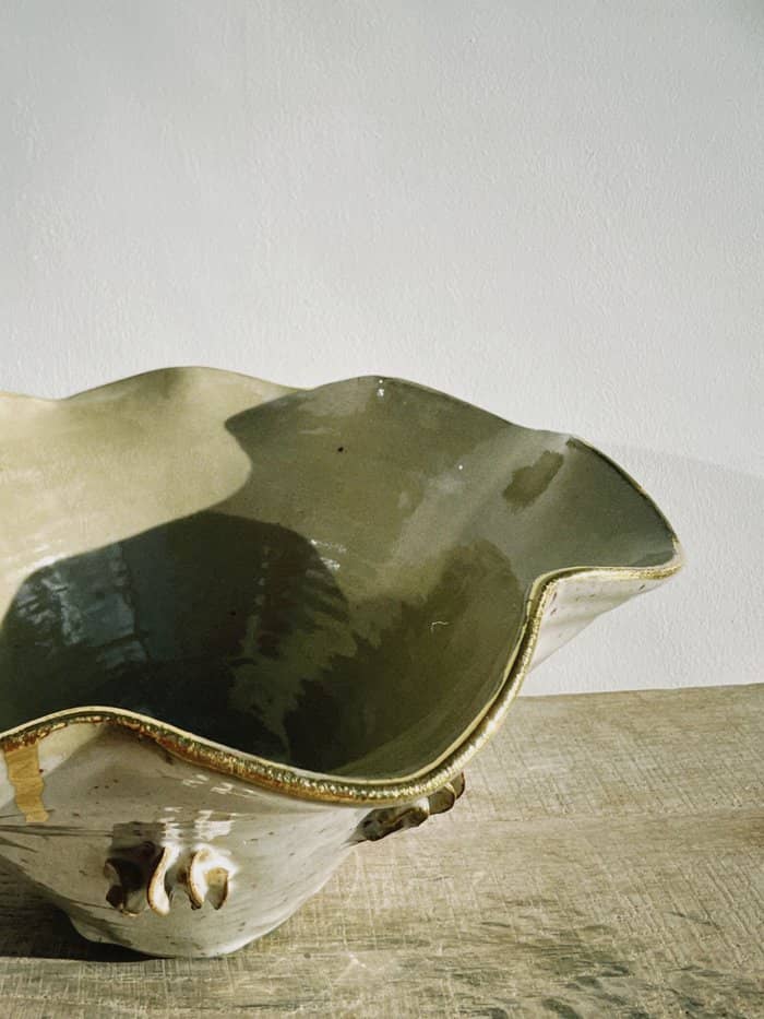Galleta Waved Fruit Bowl With Gold Lustre - Daisy Witch Club