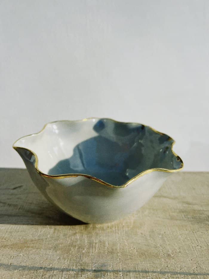 Neblina Waved Bowl with Gold Lustre - Daisy Witch Club